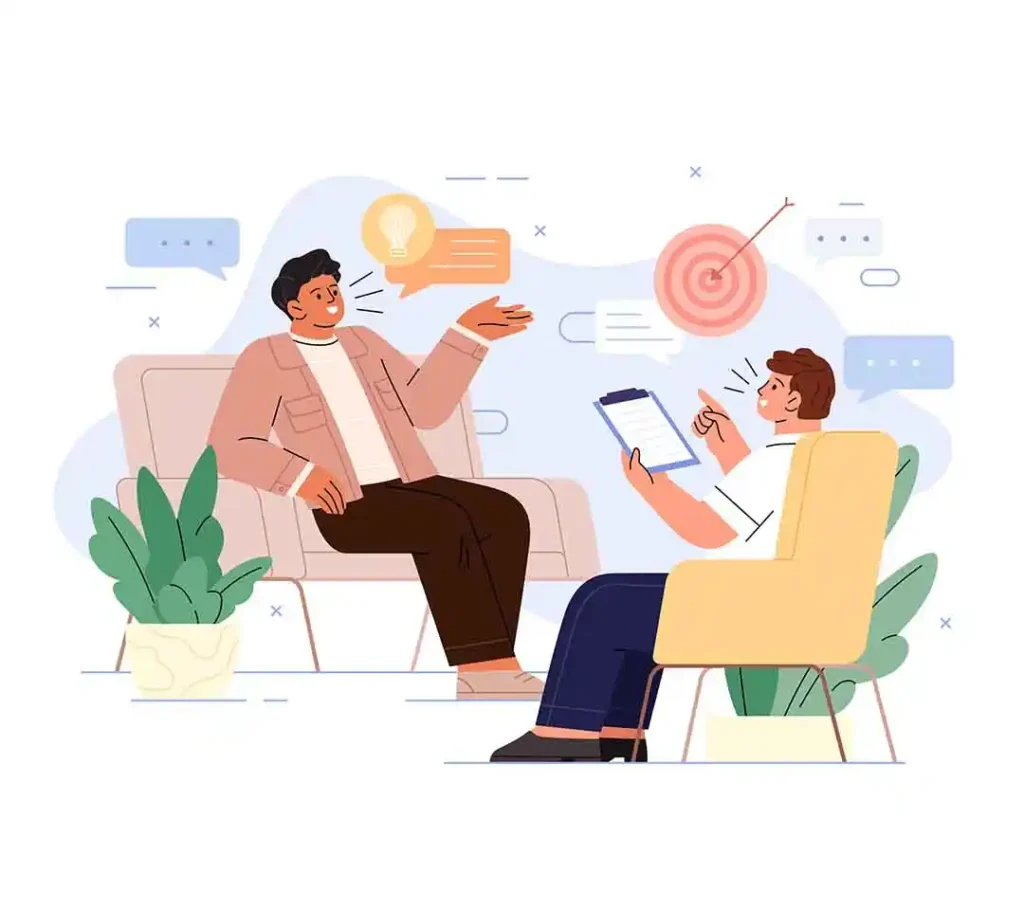 two person talking to each other